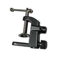 Support de lampe de chevet en alliage d'aluminium avec pince de microphone à double trou pour lampe de table
