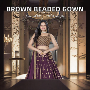 Ensemble Lehenga violet perlé, tenue indienne et pakistanaise richement brodée, longueur ras du sol, pour mariage et soirée, pour femme - Product Image 2