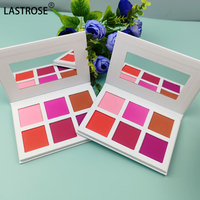 Private Label palette de blush végétalien longue durée Palette de maquillage surligneur Palette de blush poudre surligneur DIY 6 couleurs