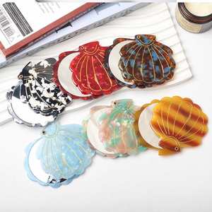 Beautiful <b>Plastic</b> Portable Acetate Pocket <b>Mirror</b> Stylish Sea Shell Compact <b>Mirror</b> Clam Shell Compact <b>Mirror</b> for Gifts - Product Image 2