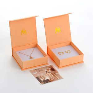 GLAMPKG Magnet Boxes <b>Orange</b> Magnetic Closure Jewellery Gift <b>Paper</b> Box Luxury Folding Magnetic Jewelry Packaging Box - Product Image 4