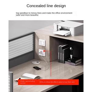 Estación <span class=keywords><strong>DE</strong></span> TRABAJO ejecutiva original y moderna <span class=keywords><strong>de</strong></span> color madera, <span class=keywords><strong>escritorio</strong></span> <span class=keywords><strong>de</strong></span> oficina para 1 persona con salida y estante para muebles <span class=keywords><strong>de</strong></span> oficina expandibles - Product Image 3