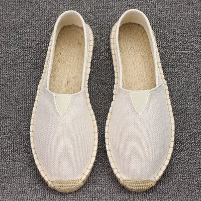 Hot in Philippines USA Japan High quality summer stock Flax jute sole espadrille loafers slip on shoes men ladies espadrilles