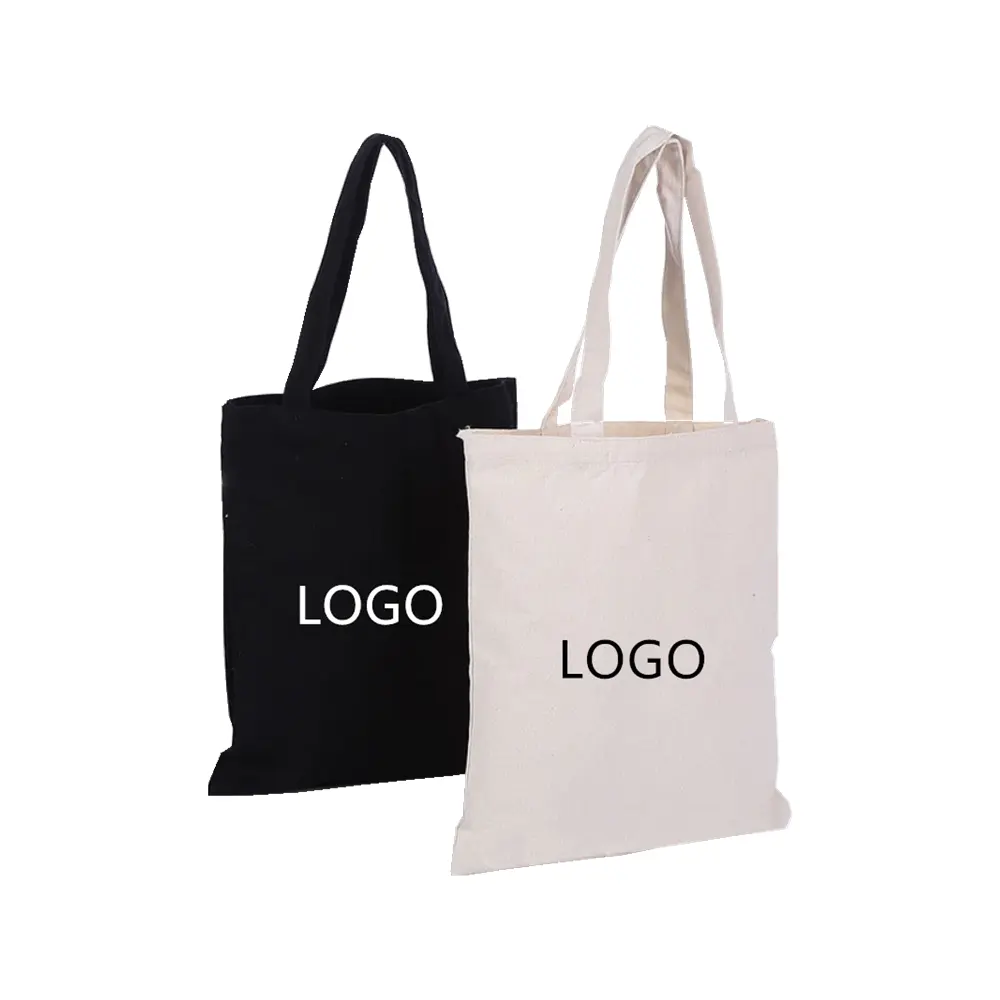 Custom wholesale natural/black calico cotton canvas tote bag with company logo, promotional canvas bags custom print