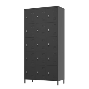 15 Door Gym Locker Metal Lockers Staff <b>Clothes</b> Storage Cabinet <b>Cupboard</b> Employee Steel Wardrobe Locker with Leg - Product Image 4