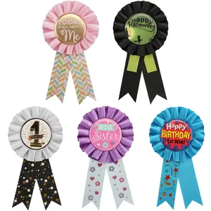 Children's Event Birthday Party Decoration Supplies Girl Boy Ribbon Badge Award Ribbon Rosettes