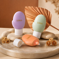 Flacon souple vide de 60 ml, mini, portable, personnalisable avec logo, en forme de gant, rose, en PP/HDPE, pour crème solaire et crème pour enfants