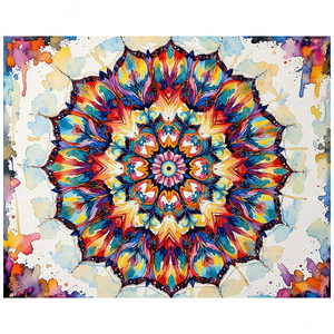 Mandala arte pintura por números Kit para adultos-DIY colorido Mandala 16x20 pulgadas, decoración de Arte de meditación sin marco o regalos - Product Image 1