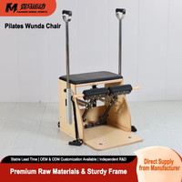 Chaise de stabilité Pilates en bois d'hévéa, structure robuste, revêtement en microfibre épaisse, ressorts améliorés pour studio de yoga, entraînement à domicile