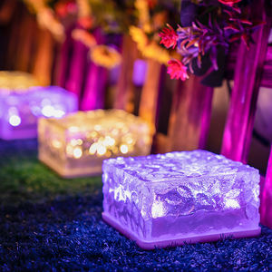 Luci colorate per gelato in mattoni a LED cubetti di ghiaccio decorativi ABS lampada da giardino a energia <span class=keywords><strong>solare</strong></span> da esterno impermeabile Multi colore - Product Image 4