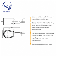 Micro-acceléromètre IEPE série B SSR avec câble intégré latéral 10mV/g 0,35g en titane pour les tests de chute de petits composants et NVH