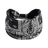 Bandeaux larges à imprimé floral bohème 2025, turban vintage à nœud élastique, bandeau pour femmes et filles, coton doux, accessoires pour cheveux