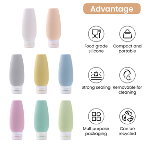 2/3 oz Silicone <b>Hand</b> Sanitizer Travel Size Bottle <b>Refillable</b> Toiletry Container Mini Portable Reusable Squeeze Liquid <b>Soap</b> Tubes - Product Image 2
