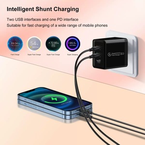 Denixi eu/<span class=keywords><strong>uk</strong></span>/us מטען usb2a + c ראש טעינה מהיר של 25w מתאם ce fcc ruhs ראש מטען מוסמך קולה לשימוש ביתי - Product Image 2