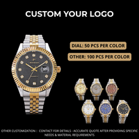Montre-bracelet pour homme avec logo personnalisable, bracelet en acier inoxydable de haute qualité, mouvement à quartz, style intemporel, affichage de la date, 20 mm.