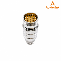 Connecteur M23 pour servomoteur de robot, douille à bride M23, connecteur d'encodeur M23, câble hybride signal/alimentation M23 haute flexibilité 6, 8, 12, 17, 19 broches