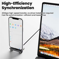 Adaptateur de charge USB C 40 Gbps 240 W 8K60Hz avec support de téléphone pliable à 360° °   Convertisseur Type C pliable rotatif pour une visualisation mains libres