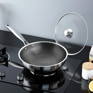 30-36cm tổ ong không dính chảo Chảo | 410 thép không gỉ Chảo | 18-yr nhà máy | OEM/ODM có sẵn - Product Image 4