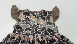 Qingli OEM Custom a mano Smocked Daddy Girls <span class=keywords><strong>vestito</strong></span> senza maniche con bottone <span class=keywords><strong>leopardato</strong></span> sul retro senza tariffa - Product Image 5