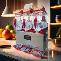 Nouvelle conception de machine à slush commerciale 15L*3, distributeur de jus en métal, machine à glace pilée, 3 réservoirs