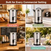 Urne à café électrique en acier inoxydable, cafetière commerciale, 30 tasses, 950W, pour hôtel, restauration en plein air