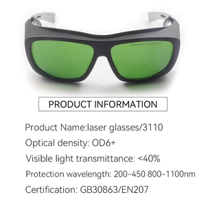 Chất lượng cao <span class=keywords><strong>ANSI</strong></span> <span class=keywords><strong>Z87.1</strong></span> được chứng nhận Laser kính an toàn EN166 chứng nhận làm việc bảo vệ PC khung 1064nm Laser bảo vệ mắt - Product Image 4