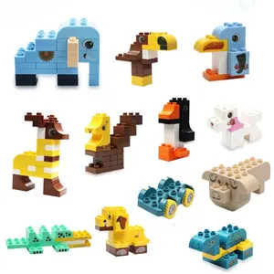 230Pcs Intelligente Tafel Game 13 In 1 Grote Deeltjesgrootte Blokken Set Diy Zoo Dier Auto Bouw Bouwstenen model Speelgoed