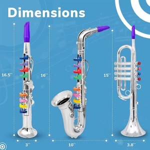 Jouet musical Gretel : Saxophone de simulation à huit tons pour enfants, trompette en plastique pour l'éducation précoce, finition électroplaquée 8 - Product Image 5