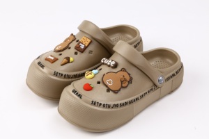 厂家价格伊娃夏季女式滑梯舒适闭趾拖鞋凉鞋平底防水可回收弹簧木屐骡子 - Product Image 2