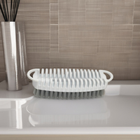 Brosse à linge PET de couleur personnalisable avec manche PP écologique Brosses de nettoyage ménagères à prise facile Brosse à récurer en plastique