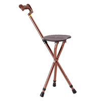 Canne de marche légère en alliage d'aluminium avec chaise pliante intégrée, réglable et portable