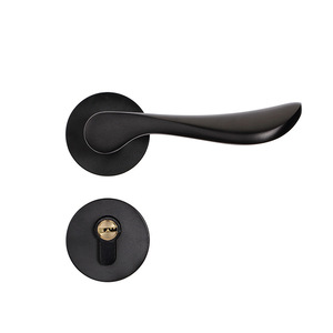 Wholesale Black Aluminum Alloy Slim Security Wooden Steel <b>Door</b> Exterior <b>Door</b> Lock <b>Handles</b> - Product Image 3