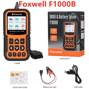Miglior Foxwell F1000B può OBDII/EOBD lettore di codici e Tester batteria 2 in <span class=keywords><strong>1</strong></span> 12V analizzatore di batteria <span class=keywords><strong>OBD</strong></span> lettore di codici PK BT705 BT715 BT780 - Product Image 2