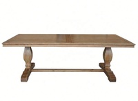 Table à manger à tréteaux en chêne massif, style antique français, T159-244, 244x104x78cm, pour maison, hôtel, villa, mobilier