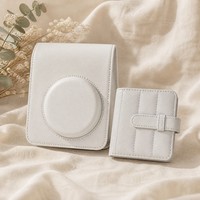 Lerp&Mini Album photo 32 emplacements avec sacoche pour appareil photo, compatible Fujifilm Instax Mini12/13, en cuir PU de protection