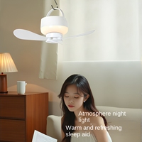 Mini ventilateur de plafond suspendu avec lumière, 5 vitesses, 3 couleurs, télécommande, crochet en S pour dortoir, lit superposé, tente, camping, chambre, moustiquaire