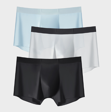 7-Pack Seamless Nylon-Spandex Boxer Briefs (012): side view showing stretch and leg-opening recovery