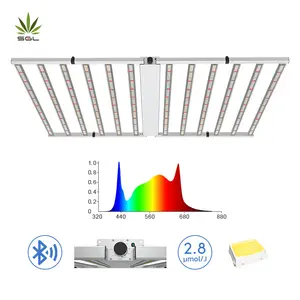 SUNDOPT kit wifi untuk rumah kaca, lampu tumbuh LED 720W 8 bar 1000W 12 bar 4-6 kaki tanaman spektrum penuh samsung lm301h