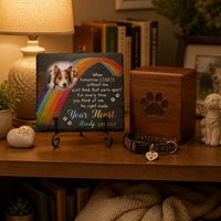 Lápida Conmemorativa Moderna de Madera para Mascotas, Lápida Personalizada para Perros, Recuerdos de Duelo Ecológicos