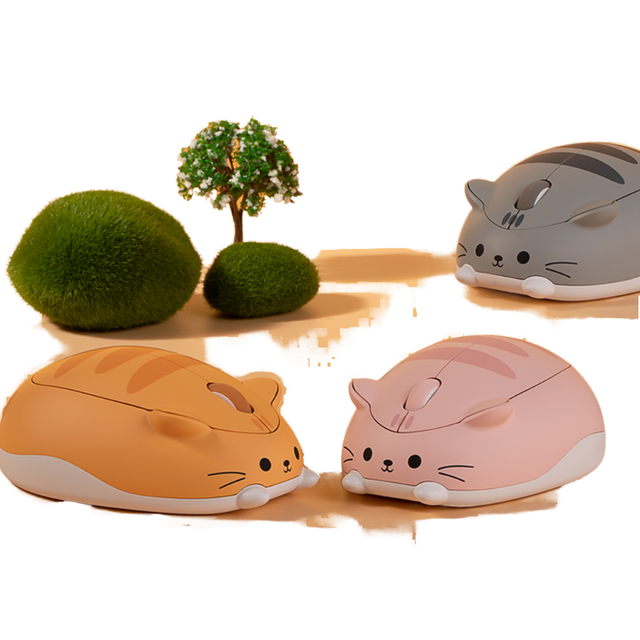 Cat Theme 2.4G Calico Wireless USB Programmable Ergonomic 3-Button Omnipotent Gaming Mouse for Desktop Laptop Computer (Battery)