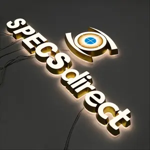 شعار Led تسجيل الرسائل الإعلانية لافتات 3D الإضاءة الاكريليك حروف بإضاءة Led إستانلستيل مخصص أحرف مضيئة ليد علامات