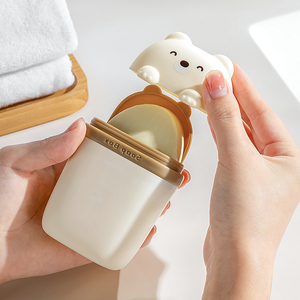 Cartoon Bear Waterproof Portable Soap Dish <b>Box</b> Plastic Sealed <b>Storage</b> for Home Travel <b>Camping</b> - Product Image 3