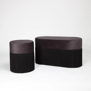 Nórdico moderno personalizar Color tamaño redondo pie taburete hogar sala de estar PUF otomano dormitorio maquillaje taburete salón ocio sofá banco - Product Image 2