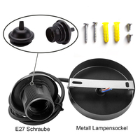 Support de lampe suspendue E27 noir et blanc avec cordon de 1 m et anneau, douille de plafond 110V 220V pour ampoules LED Edison vintage