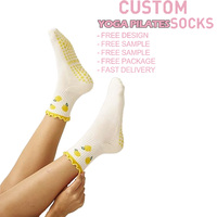 Chaussettes de yoga et de pilates pour femmes, à volants floraux, mi-mollet, en coton doux, antidérapantes