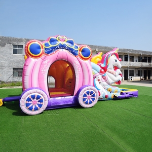 <span class=keywords><strong>Castillo</strong></span> Inflable Rosa de Buena Calidad, Brincolín Inflable de PVC de 0.55mm con Soplador - Product Image 2