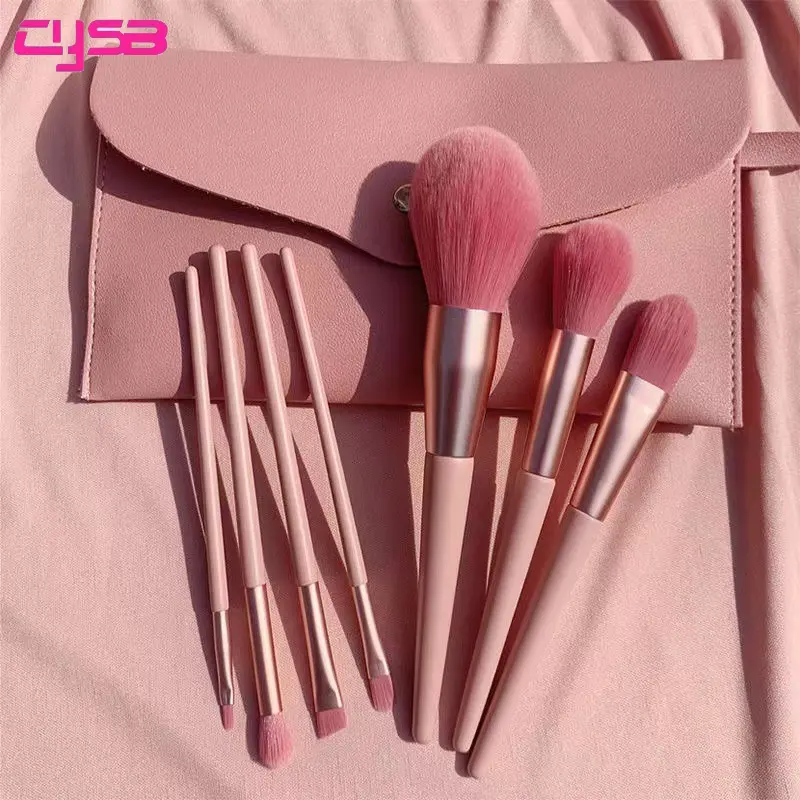 Pinceaux de maquillage personnalisés de marque privée rose rouge rose 12 pcs en gros ensemble de pinceaux de maquillage de fabricants d'outils professionnels souples