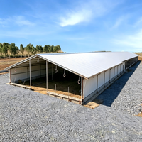 Bâtiment d'élevage avicole moderne à grande portée en structure acier préfabriquée, ignifuge et étanche, pour l'élevage commercial de volailles