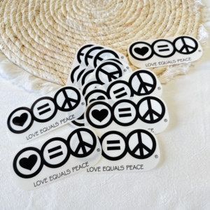 Autocollant symbolique Love Equals Peace en vinyle personnalisé - Product Image 3