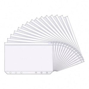 A6 <b>Binder</b> Pockets 6 Holes <b>Budget</b> Cash Envelopes Clear Zipper Folders Loose Leaf Bags Waterproof PVC Loose Leaf Zipper Pocket - Product Image 1